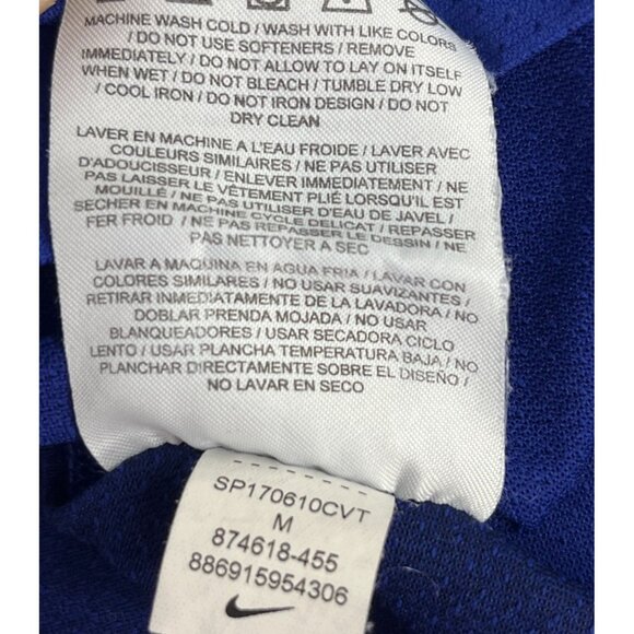 Nike Dri-Fit Mesh Running T-Shirt Men's Size M Royal Blue Long Sleeve Crewneck - Picture 4 of 6